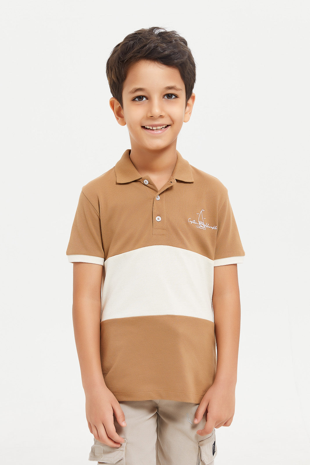 Boys brown polo shirt best sale