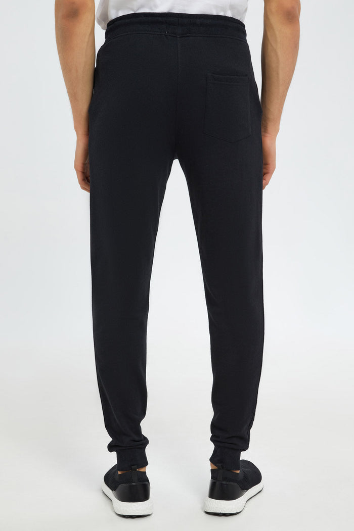 Redtag-Black-Elasticated-Waist-Jogger-365,-Category:Joggers,-Colour:Black,-Deals:New-In,-Dept:Menswear,-Filter:Men's-Clothing,-H1:MWR,-H2:GEN,-H3:SPW,-H4:ATP,-Men-Joggers,-Non-Sale,-Promo:TBL,-Season:365,-Section:Men,-TBL-Men's-