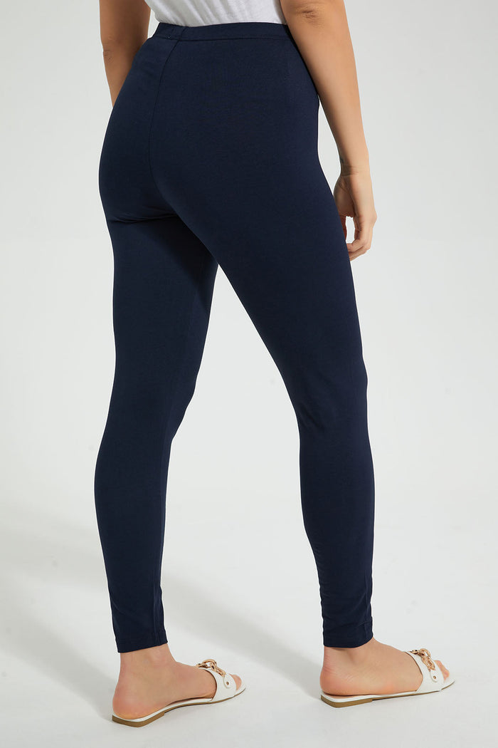 Redtag-Navy-Full-Length-Leggings-Leggings-Women's-