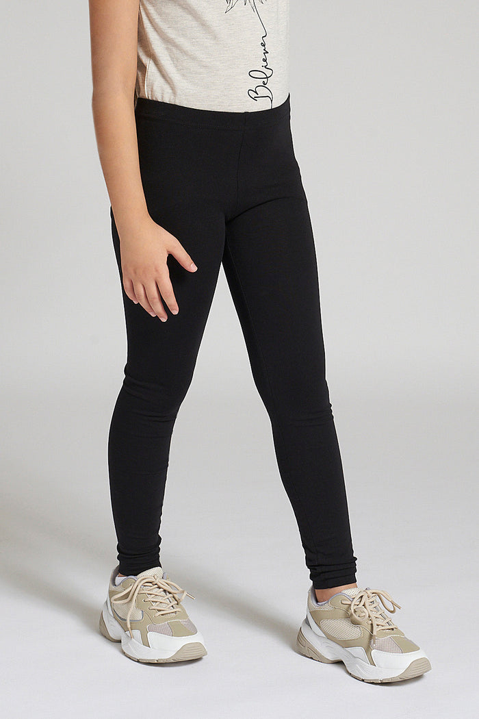 Black Plain Legging - REDTAG