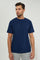 Navy Plain Crew Neck T-Shirt - REDTAG