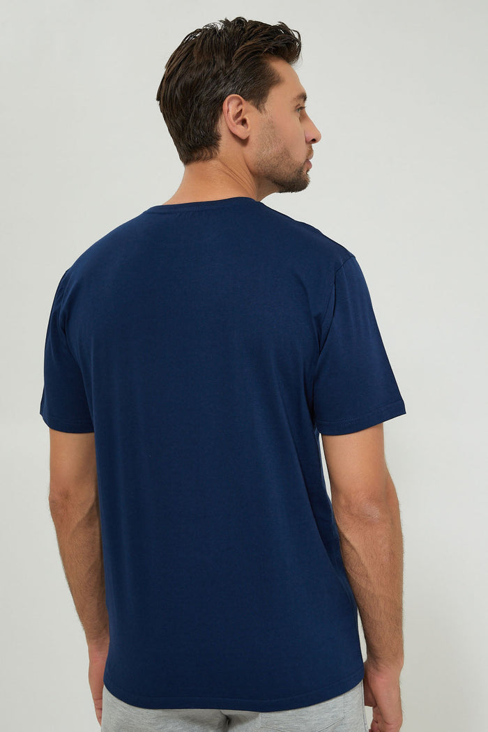 Navy Plain Crew Neck T-Shirt - REDTAG