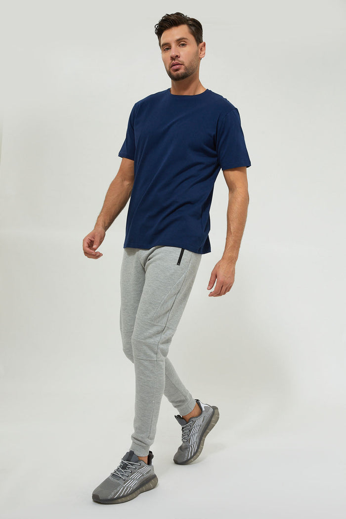 Navy Plain Crew Neck T-Shirt - REDTAG