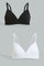 Redtag-White-X-Black-Padded-Bra-(2Pack)-365,-Colour:Assorted,-Filter:Senior-Girls-(9-to-14-Yrs),-GSR-Bras,-New-In,-New-In-GSR,-Non-Sale,-Section:Kidswear-Senior-Girls-9 to 14 Years