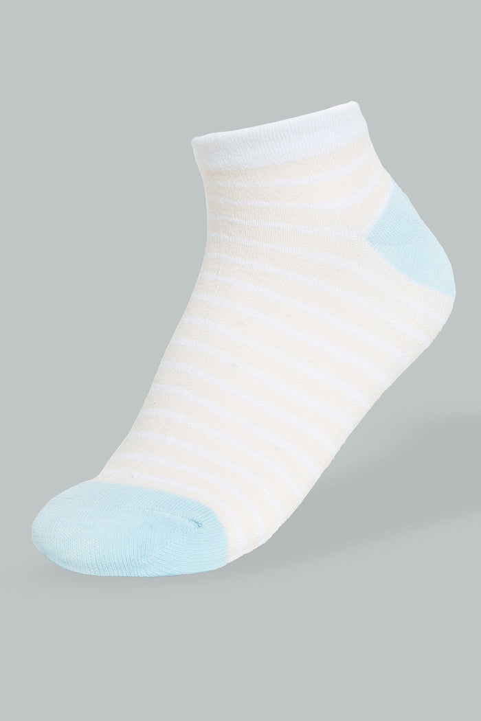 Redtag-Pink/Blue-Stripe-Polka-Yarn-Dyed-Ankle-Socks-(5-Pack)-365,-Colour:Assorted,-Filter:Women's-Clothing,-New-In,-New-In-Women,-Non-Sale,-Section:Women,-Women-Socks-Women's-