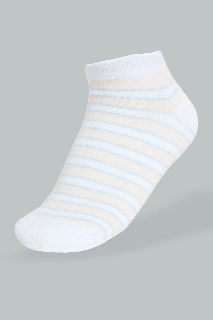 Redtag-Pink/Blue-Stripe-Polka-Yarn-Dyed-Ankle-Socks-(5-Pack)-365,-Colour:Assorted,-Filter:Women's-Clothing,-New-In,-New-In-Women,-Non-Sale,-Section:Women,-Women-Socks-Women's-