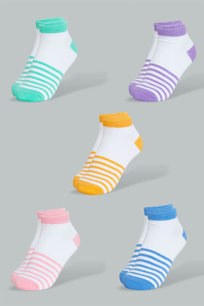 Redtag-Assorted-Stripe-Printed-Ankle-Socks-(5-Pack)-Ankle-Socks-Women's-