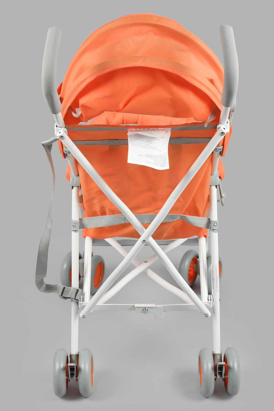 Orange Printed Baby Buggy With Round Canopy