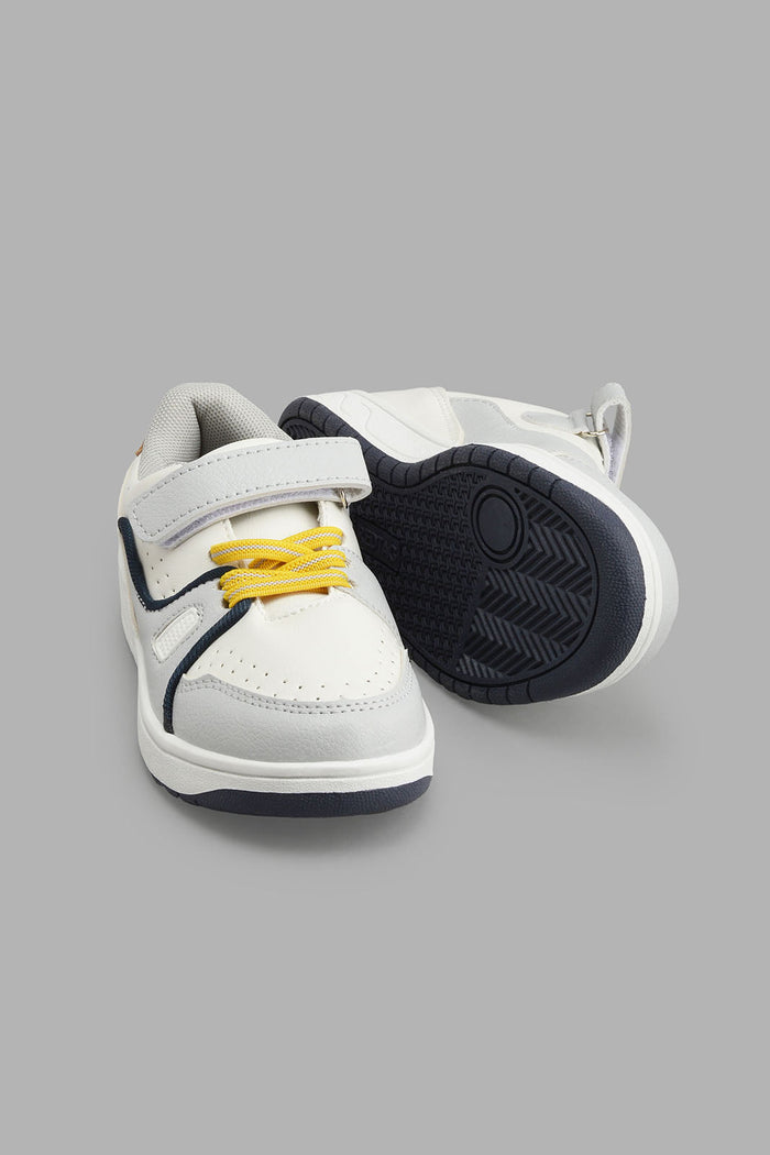 Redtag-White-Colour-Block-Sneaker-Sneakers-Boys-3 to 5 Years