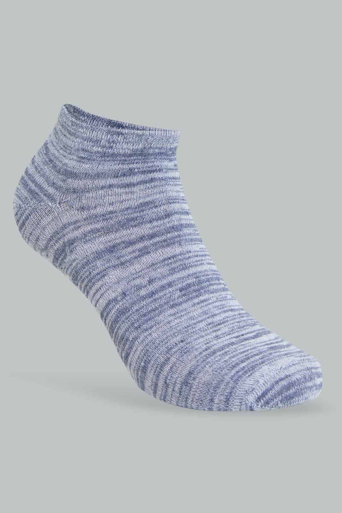 Redtag-Blue-Melange/Ash-Grey-Melange/Light-Grey-Melange-Ankle-Socks-(3-Pack)-365,-Category:Socks,-Colour:Assorted,-Deals:New-In,-Filter:Women's-Clothing,-New-In-Women-APL,-Non-Sale,-Section:Women,-Women-Socks--