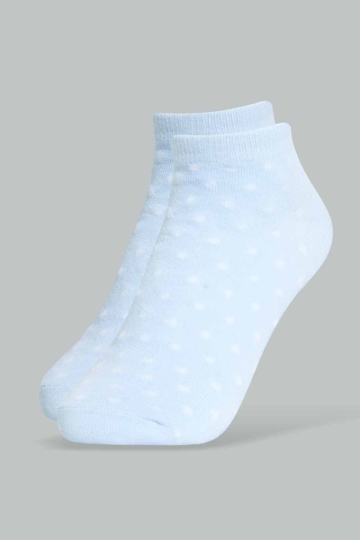 Redtag-Grey/Yello/Blue-Polka-Printed-Ankle-Socks-(3-Pack)-365,-Category:Socks,-Colour:Assorted,-Deals:New-In,-Filter:Women's-Clothing,-New-In-Women-APL,-Non-Sale,-Section:Women,-Women-Socks--