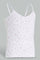 Redtag-White-Floral/Oatmeal-Melange-Vest-(2-Pack)-Vests-Senior-Girls-9 to 14 Years