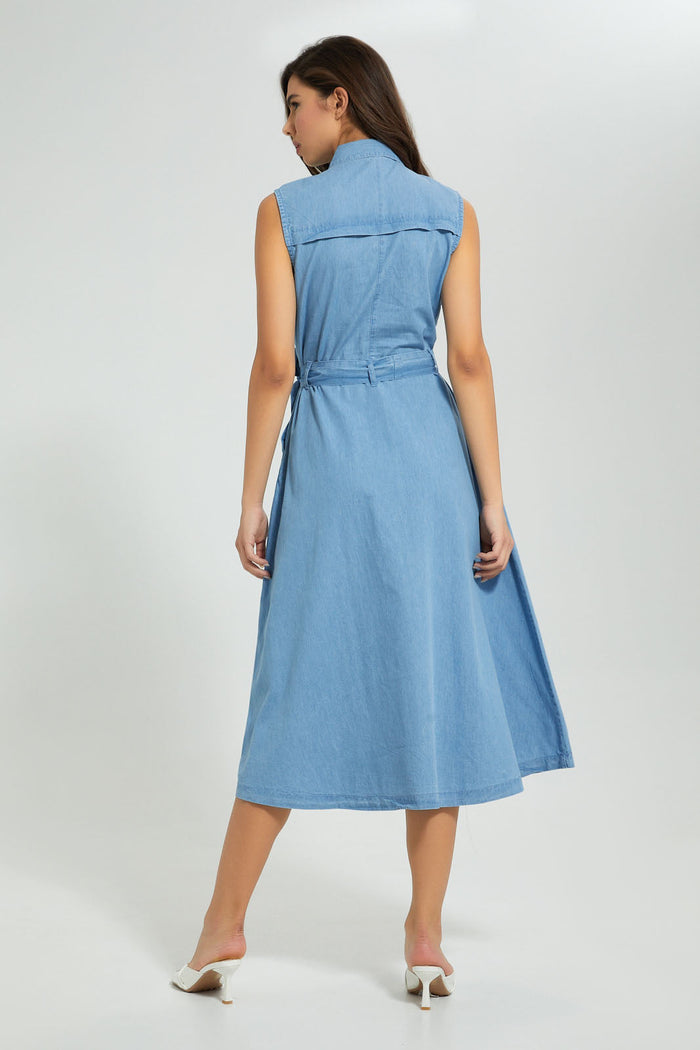 Redtag-Sleeveless-Denim-Midi-Dress-Dresses-Women's-