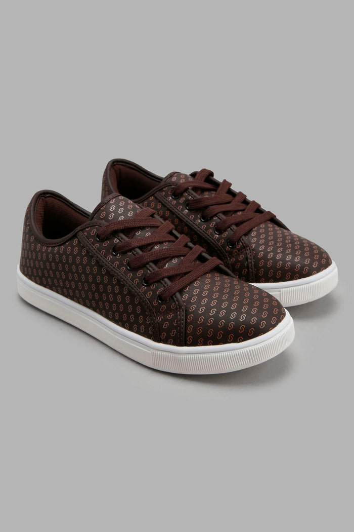 Redtag-Brown-Allover-Print-Sneaker-BSR-Shoes,-Category:Shoes,-Colour:Brown,-Deals:New-In,-Filter:Boys-Footwear-(5-to-14-Yrs),-New-In-BSR-FOO,-Non-Sale,-Section:Boys-(0-to-14Yrs),-W22A-Senior-Boys-5 to 14 Years