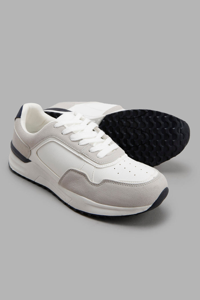 Redtag-White-Colour-Block-Sneaker-Category:Shoes,-Colour:White,-Deals:New-In,-Filter:Men's-Footwear,-Men-Shoes,-New-In-Men-FOO,-Non-Sale,-Section:Men,-W22A-Men's-