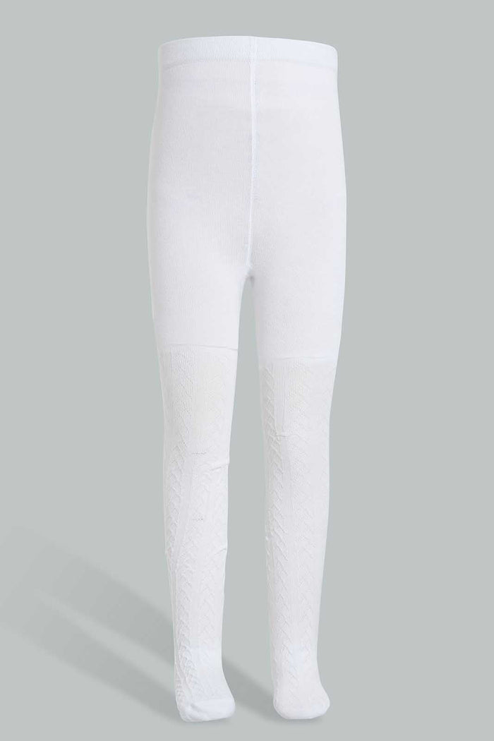 Redtag-White-Jacquard-Tights-For-Girlssdds-365,-BTS,-Category:Tights,-Colour:White,-Deals:New-In,-ESS,-Filter:Girls-(2-to-8-Yrs),-GIR-Tights,-IMP,-NDAY,-New-In-GIR-APL,-Section:Girls-(0-to-14Yrs)-Girls-2 to 8 Years