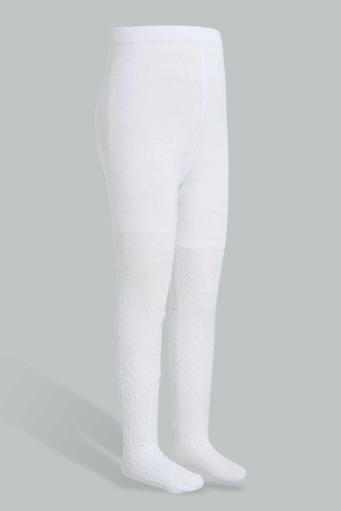 Redtag-White-Jacquard-Tights-For-Girlssdds-365,-BTS,-Category:Tights,-Colour:White,-Deals:New-In,-ESS,-Filter:Girls-(2-to-8-Yrs),-GIR-Tights,-IMP,-NDAY,-New-In-GIR-APL,-Section:Girls-(0-to-14Yrs)-Girls-2 to 8 Years