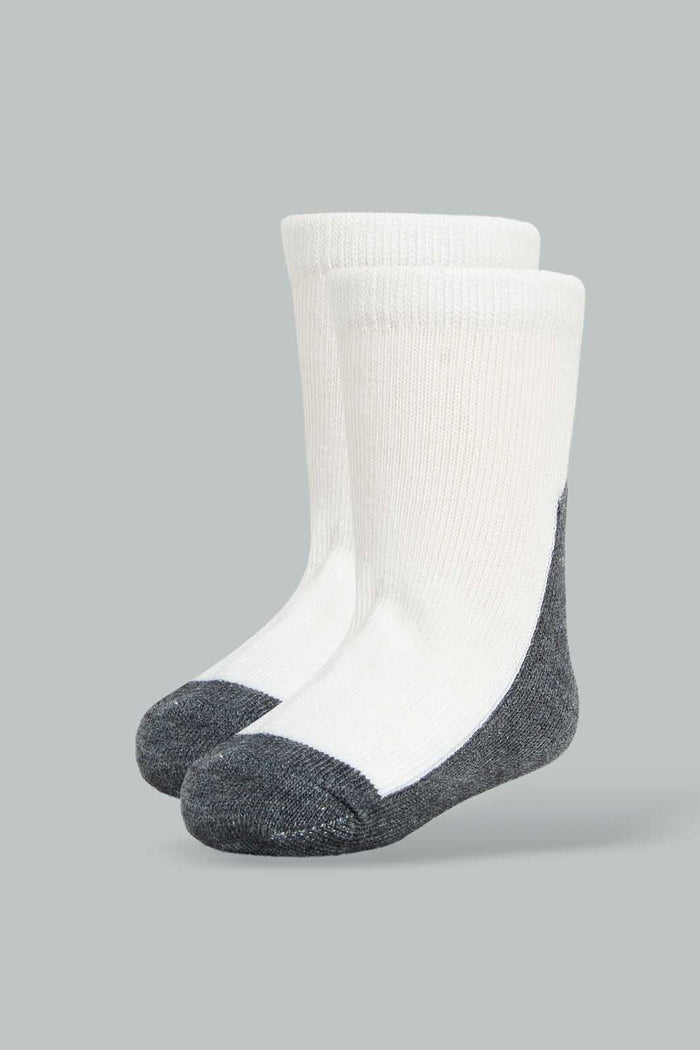 Redtag-Grey-Stripe-Print-4-Pack-Socks-(Ankle-Length)-Ankle-Socks-Infant-Boys-3 to 24 Months