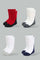 Redtag-Grey-Stripe-Print-4-Pack-Socks-(Ankle-Length)-Ankle-Socks-Infant-Boys-3 to 24 Months