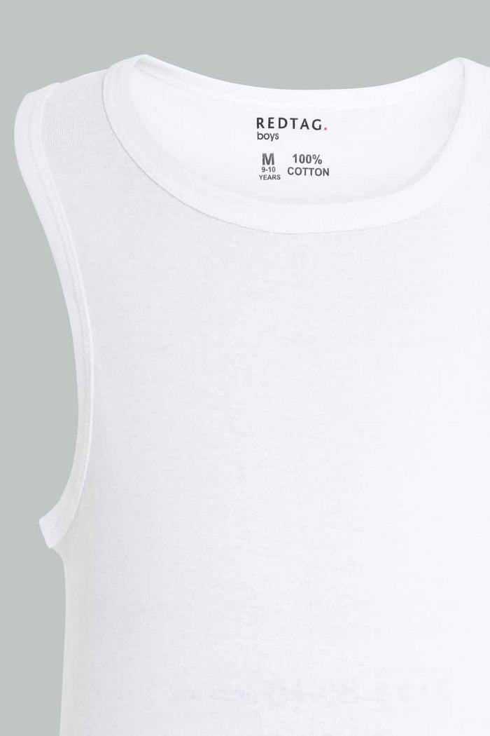 Redtag-White-2-Pcs-Pack-Sleeveless-Vest-Basic-365,-BSR-Vests,-Category:Vests,-Colour:White,-Filter:Senior-Boys-(9-to-14-Yrs),-New-In,-New-In-BSR,-Non-Sale,-Section:Kidswear-Senior-Boys-9 to 14 Years