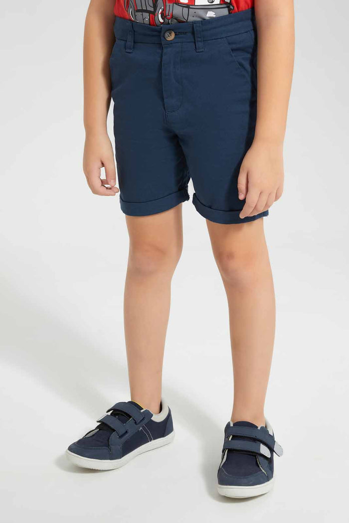 Redtag-Navy-Chino-Shorts-BOY-Shorts,-Category:Shorts,-Colour:Navy,-Deals:New-In,-Filter:Boys-(2-to-8-Yrs),-New-In-BOY-APL,-Non-Sale,-Section:Boys-(0-to-14Yrs),-W22O-Boys-2 to 8 Years