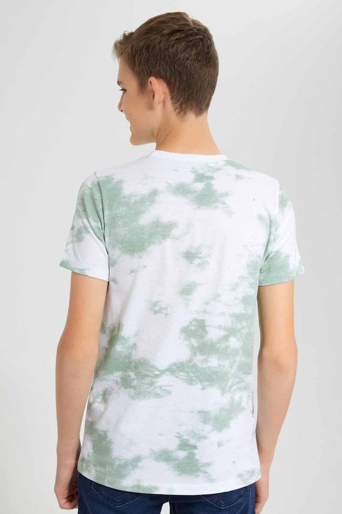 Redtag-White-Tye-Dye-T-Shirt-BSR-T-Shirts,-Category:T-Shirts,-Colour:White,-Deals:New-In,-Filter:Senior-Boys-(9-to-14-Yrs),-New-In-BSR-APL,-Non-Sale,-Section:Boys-(0-to-14Yrs),-TBL,-W22O-Senior-Boys-9 to 14 Years