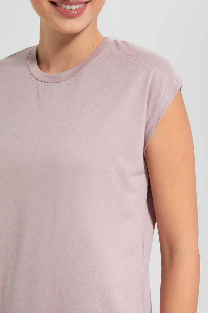 Redtag-Lilac-Double-Layered-Active-T-Shirt-Category:T-Shirts,-Colour:Lilac,-Deals:2-For-90,-Deals:New-In,-Filter:Women's-Clothing,-New-In-Women-APL,-Section:Women,-W22O,-Women-T-Shirts-Women's-