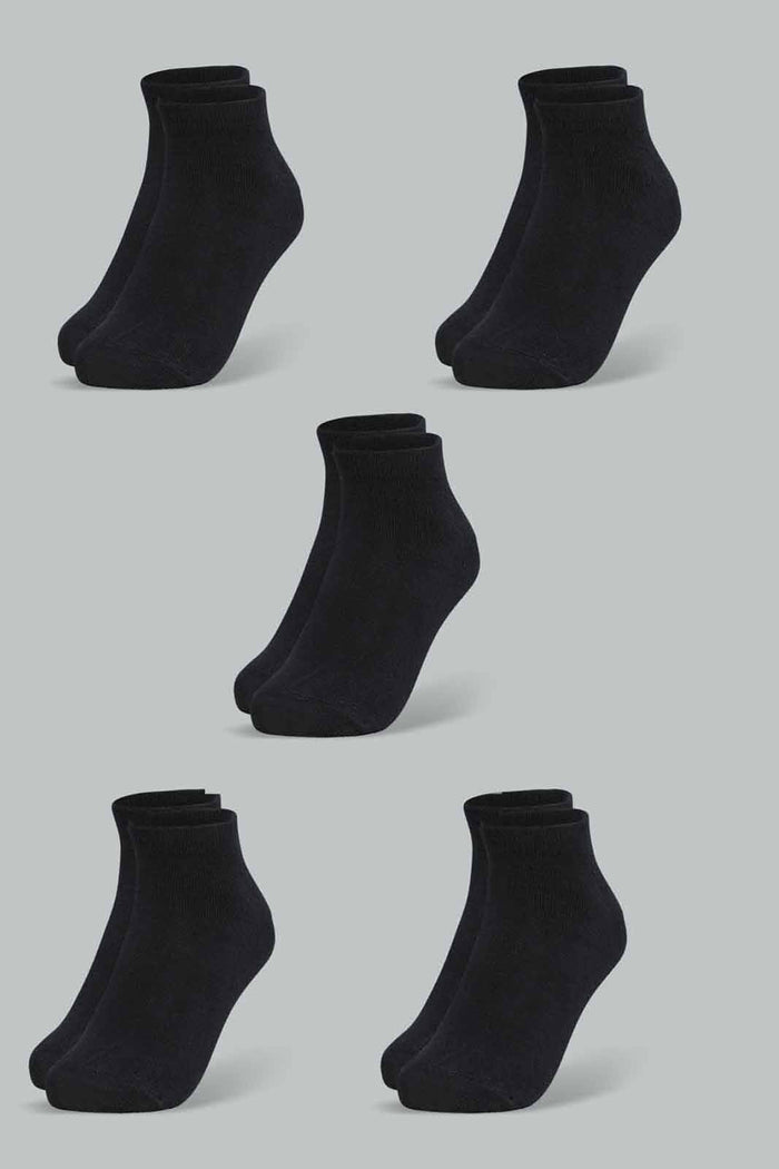 Redtag-Black-Plain-Ankle-Socks-(5-Pack)-365,-Category:Socks,-Colour:Black,-Deals:4-For-90,-Deals:New-In,-Filter:Women's-Clothing,-New-In-Women-APL,-Section:Women,-Women-Socks--