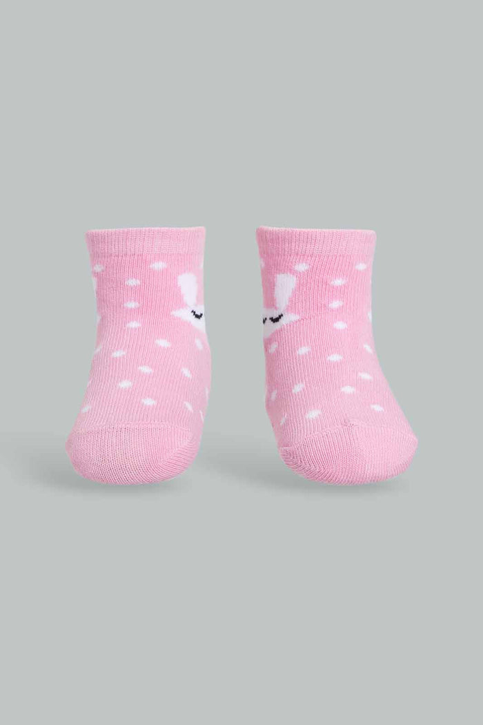 Redtag-Multi-Coloured-Polka-Dot-4Pcs-Ankle-Length-Socks-365,-Category:Socks,-Colour:Assorted,-Deals:New-In,-Filter:Infant-Girls-(3-to-24-Mths),-ING-Socks,-New-In-ING-APL,-Non-Sale,-Section:Girls-(0-to-14Yrs)-Infant-Girls-3 to 24 Months