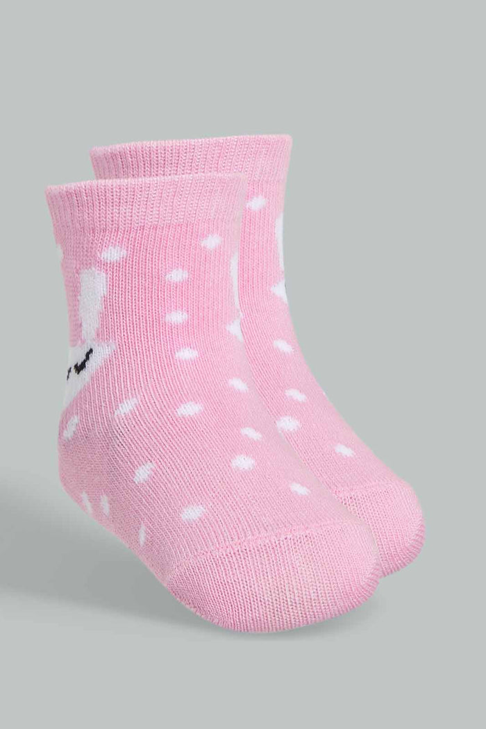 Redtag-Multi-Coloured-Polka-Dot-4Pcs-Ankle-Length-Socks-365,-Category:Socks,-Colour:Assorted,-Deals:New-In,-Filter:Infant-Girls-(3-to-24-Mths),-ING-Socks,-New-In-ING-APL,-Non-Sale,-Section:Girls-(0-to-14Yrs)-Infant-Girls-3 to 24 Months