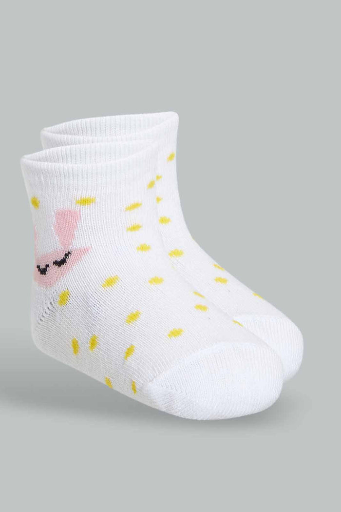 Redtag-Multi-Coloured-Polka-Dot-4Pcs-Ankle-Length-Socks-365,-Category:Socks,-Colour:Assorted,-Deals:New-In,-Filter:Infant-Girls-(3-to-24-Mths),-ING-Socks,-New-In-ING-APL,-Non-Sale,-Section:Girls-(0-to-14Yrs)-Infant-Girls-3 to 24 Months