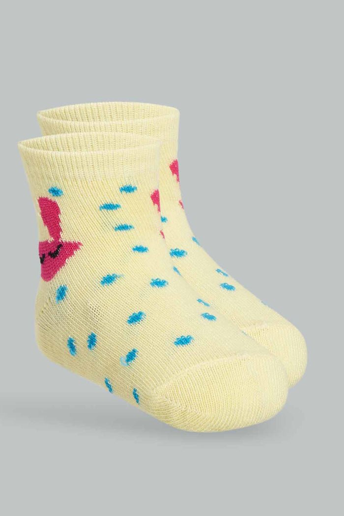 Redtag-Multi-Coloured-Polka-Dot-4Pcs-Ankle-Length-Socks-365,-Category:Socks,-Colour:Assorted,-Deals:New-In,-Filter:Infant-Girls-(3-to-24-Mths),-ING-Socks,-New-In-ING-APL,-Non-Sale,-Section:Girls-(0-to-14Yrs)-Infant-Girls-3 to 24 Months