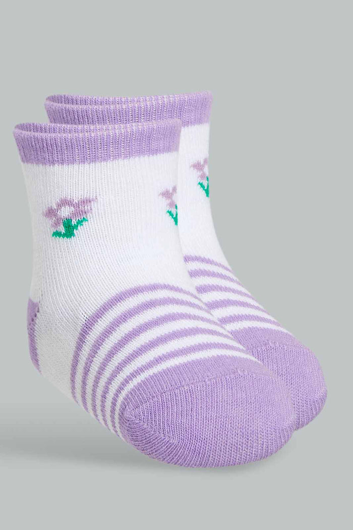 Redtag-Multi-Coloured-Printed-4Pcs-Ankle-Length-Socks-365,-Category:Socks,-Colour:Assorted,-Deals:New-In,-Filter:Infant-Girls-(3-to-24-Mths),-ING-Socks,-New-In-ING-APL,-Non-Sale,-Section:Girls-(0-to-14Yrs)-Infant-Girls-3 to 24 Months