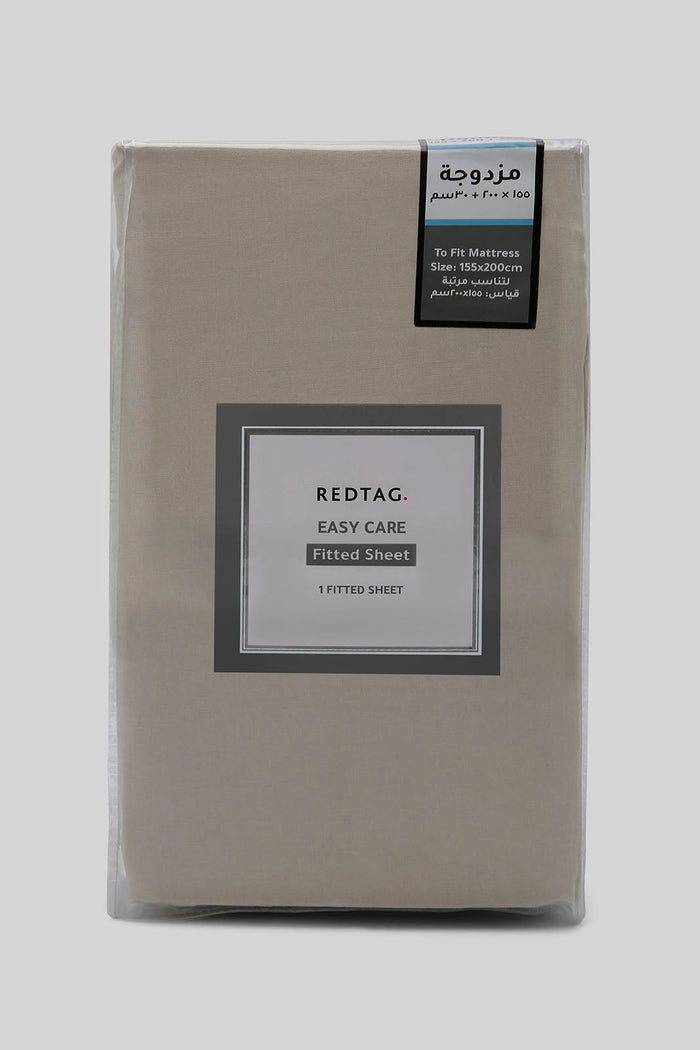 Redtag-Beige-Fitted-Sheet-(Double-Size)-365,-Category:Fitted-Sheets,-Colour:Beige,-Deals:New-In,-Dept:Home,-Filter:Home-Bedroom,-HMW-BED-Fitted-Sheets,-New-In-HMW-BED,-Non-Sale,-Section:Homewares-Home-Bedroom-