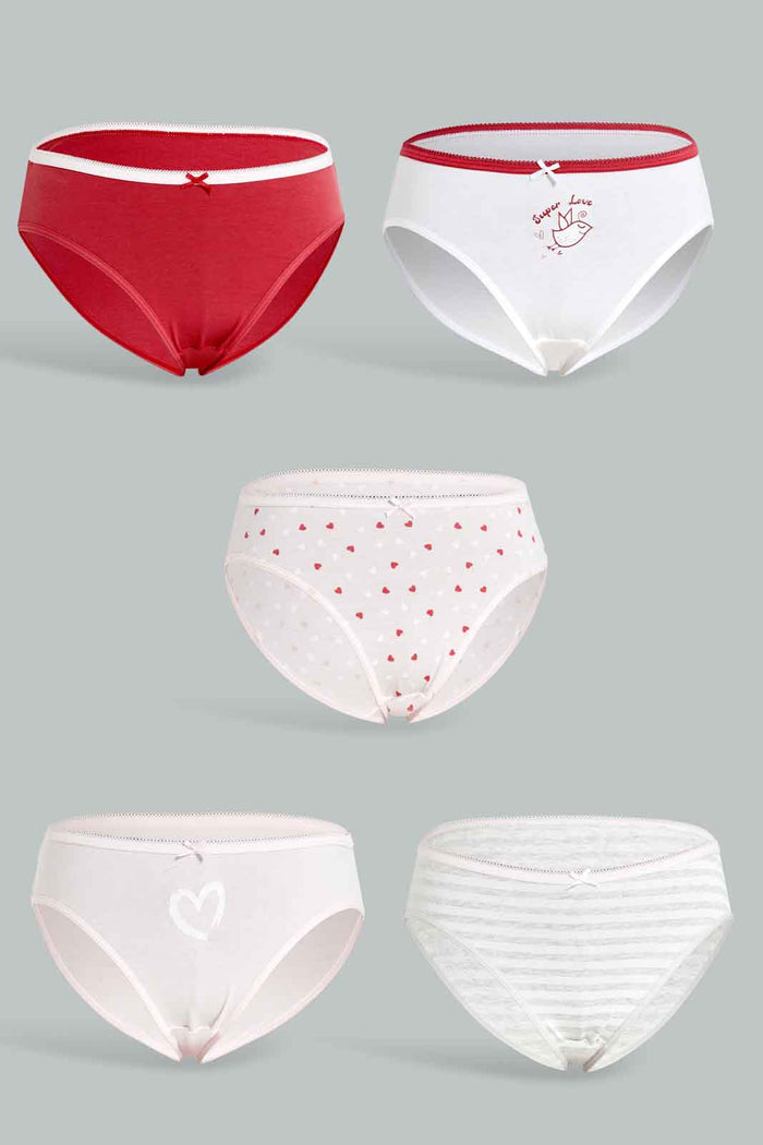 Redtag-5pcs-Bikini-Brief-Packs-365,-Category:Briefs,-Colour:Assorted,-Deals:New-In,-ESS,-Filter:Senior-Girls-(8-to-14-Yrs),-GSR-Briefs,-New-In-GSR-APL,-Non-Sale,-Section:Girls-(0-to-14Yrs)-Senior-Girls-9 to 14 Years