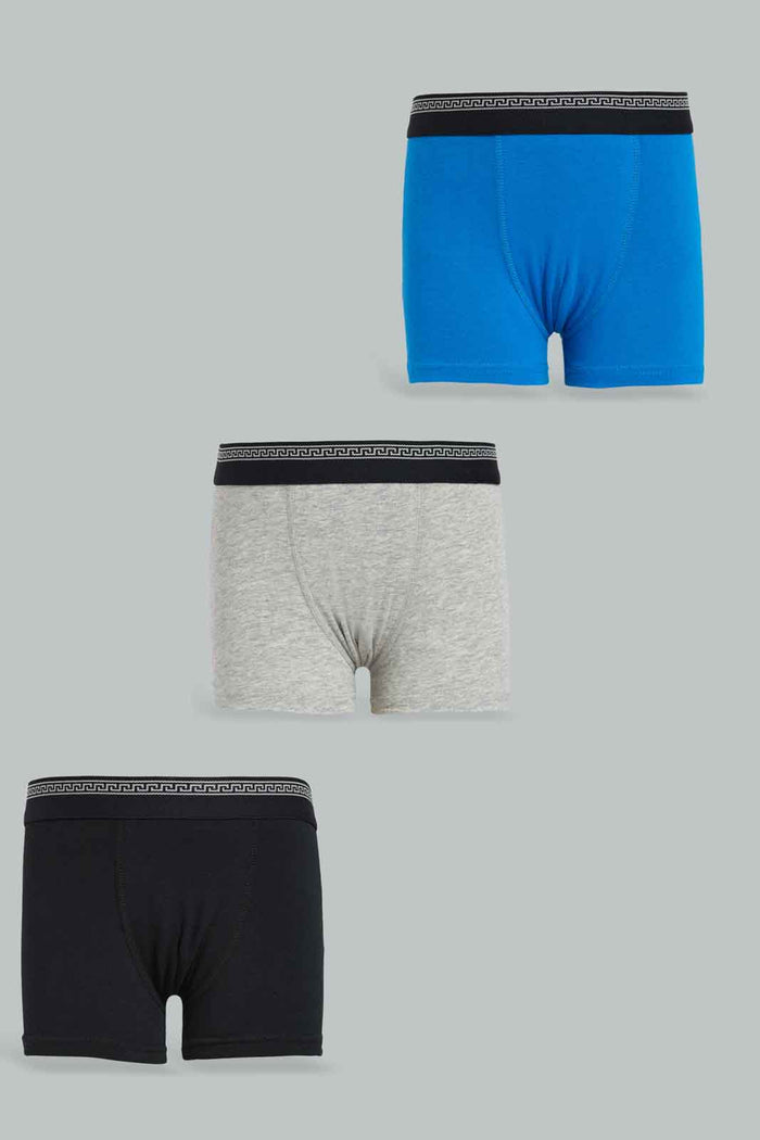 Redtag-3-Pack-Boxer-Short-Black/-Grey-Marl/-Royal-Blue-365,-BOY-Boxers,-Category:Boxers,-Colour:Assorted,-Deals:New-In,-ESS,-Filter:Boys-(2-to-8-Yrs),-New-In-BOY-APL,-Non-Sale,-Section:Boys-(0-to-14Yrs)-Boys-2 to 8 Years