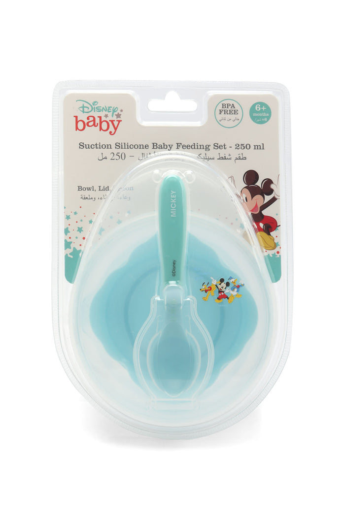 Redtag-Light-Mint/White-Mickey-Baby-Feeding-Set-2Pcs-Bowl-And-Spoon-Feeding-Set-Category:Newborn-Accessories,-CHR,-Colour:Mint,-Dept:New-Born,-Filter:Newborn-Accessories,-NBN-Newborn-Accessories,-New-In,-New-In-NBN-ACC,-Non-Sale,-Section:Boys-(0-to-14Yrs),-W22A-New-Born-Baby-