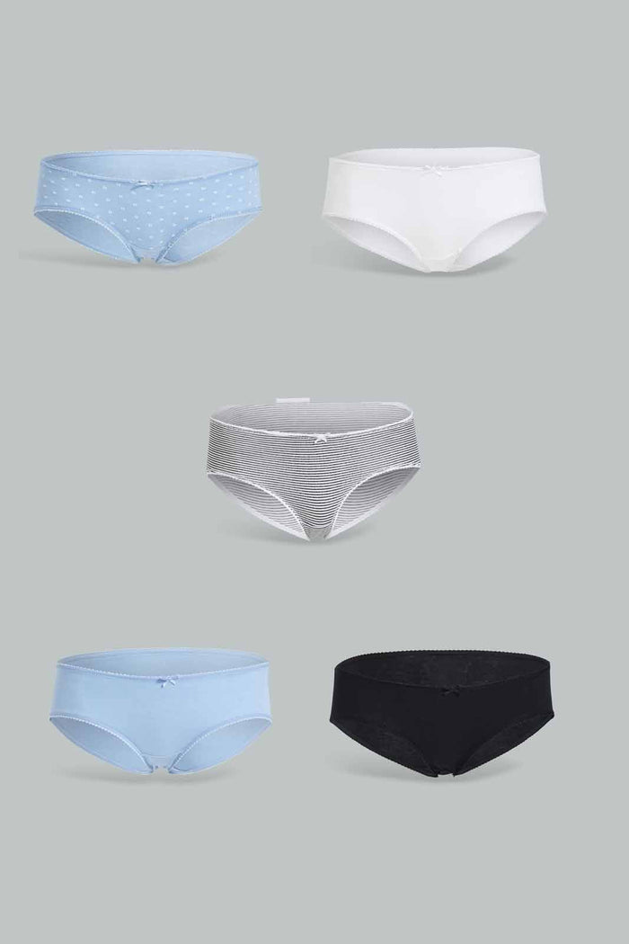 Redtag-Women-Assorted-Print/Plain-Boyleg-5-Pack-365,-Category:Briefs,-Colour:Assorted,-Deals:New-In,-Filter:Women's-Clothing,-New-In-Women-APL,-Non-Sale,-Section:Women,-Women-Briefs--