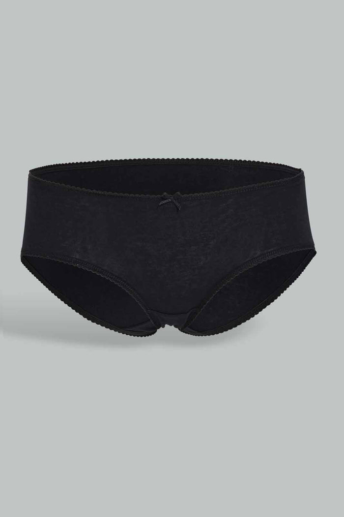 Redtag-Women-Black-Plain-Boyleg-Briefs-(5-Pack)-365,-Category:Briefs,-Colour:Black,-Deals:New-In,-Filter:Women's-Clothing,-New-In-Women-APL,-Non-Sale,-Section:Women,-Women-Briefs--