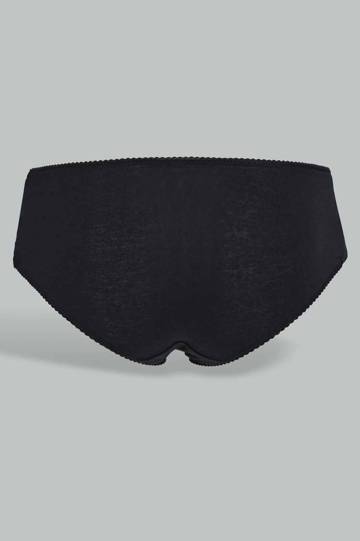 Redtag-Women-Black-Plain-Boyleg-Briefs-(5-Pack)-365,-Category:Briefs,-Colour:Black,-Deals:New-In,-Filter:Women's-Clothing,-New-In-Women-APL,-Non-Sale,-Section:Women,-Women-Briefs--