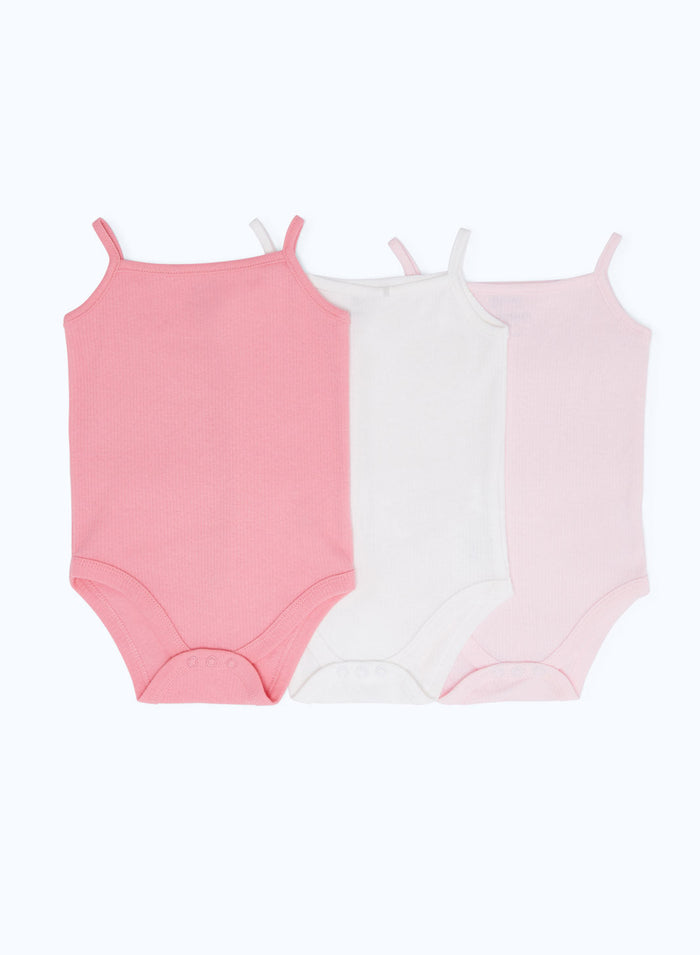 Redtag-Assorted-3-Pack-Strappy-Pointelle-Bodysuit-Category:Bodysuits,-Colour:Blue,-Deals:New-In,-Dept:New-Born,-Filter:Baby-(0-to-12-Mths),-H1:KWR,-H2:NBF,-H3:RMS,-H4:BSS,-NBF-Bodysuits,-New-In-NBF-APL,-Non-Sale,-S23A,-Season:S23B,-Section:Boys-(0-to-14Yrs)-Baby-0 to 12 Months