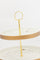 Redtag-Gold-2-Tier-Cake-Stand-With-Marble-Finish-Category:2-Tier-Stand,-Colour:Gold,-Deals:New-In,-Dept:Home,-Filter:Home-Dining,-H1:HMW,-H2:DIN,-H3:SEW,-H4:SSI,-HMW-DIN-Serveware,-New-In-HMW-DIN,-Non-Sale,-S23B,-Season:S23B,-Section:Homewares-Home-Dining-