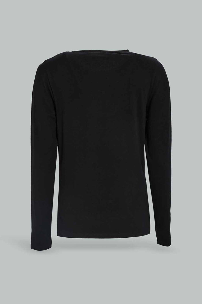 Redtag-Women-Black-Long-Sleeve-Crew-Neck-T-Shirt-Category:T-Shirts,-Colour:Black,-Deals:New-In,-Dept:Ladieswear,-Filter:Women's-Clothing,-New-In-Women-APL,-Non-Sale,-S23A,-Section:Women,-TBL,-Women-T-Shirts-Women's-