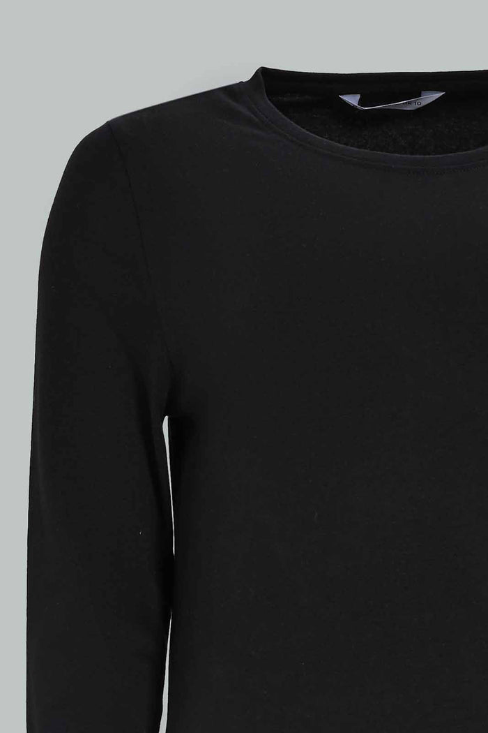 Redtag-Women-Black-Long-Sleeve-Crew-Neck-T-Shirt-Category:T-Shirts,-Colour:Black,-Deals:New-In,-Dept:Ladieswear,-Filter:Women's-Clothing,-New-In-Women-APL,-Non-Sale,-S23A,-Section:Women,-TBL,-Women-T-Shirts-Women's-