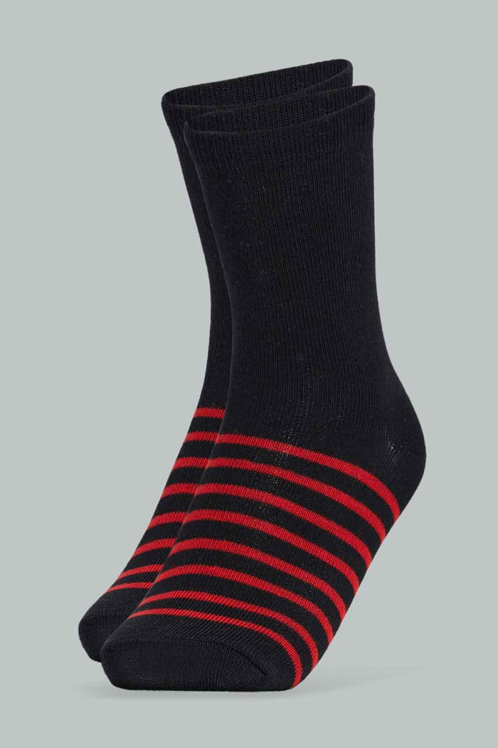 Redtag-Boys-Assorted-Pack-Of-3--Crew-Length---Black/-White/-Grey-365,-BSR-Socks,-Category:Socks,-Colour:Assorted,-Deals:New-In,-Filter:Senior-Boys-(8-to-14-Yrs),-New-In-BSR-APL,-Non-Sale,-Section:Boys-(0-to-14Yrs)-Senior-Boys-9 to 14 Years