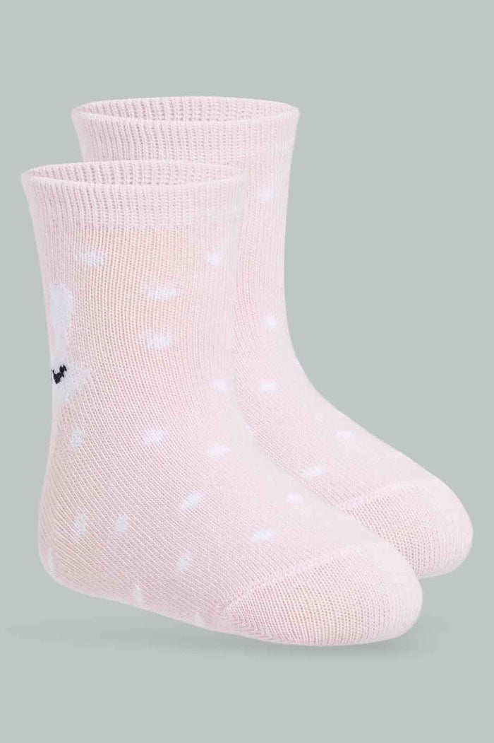 Redtag-Girls-4-Pack-Pink-And-Bule-365,-Category:Socks,-Colour:Apricot,-Deals:New-In,-Filter:Infant-Girls-(3-to-24-Mths),-ING-Socks,-New-In-ING-APL,-Non-Sale,-Section:Girls-(0-to-14Yrs)-Infant-Girls-3 to 24 Months