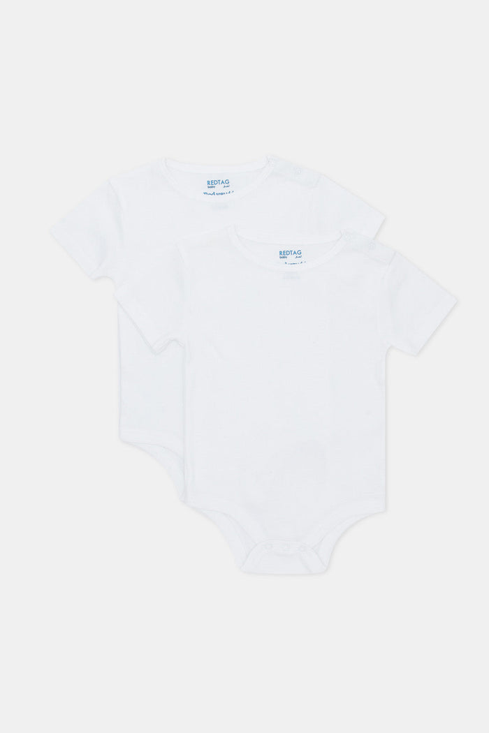Redtag-3Pk-Plain-White-Bodysuit-Category:Bodysuits,-Colour:Blue,-Deals:4-FOR-90,-Deals:New-In,-Dept:New-Born,-Filter:Baby-(0-to-12-Mths),-H1:KWR,-H2:NBF,-H3:RMS,-H4:BSS,-KWRNBFRMSBSS,-NBF-Bodysuits,-New-In-NBF-APL,-Non-Sale,-ProductType:Bodysuits,-S23A,-Season:S23A,-Section:Boys-(0-to-14Yrs)-Baby-0 to 12 Months