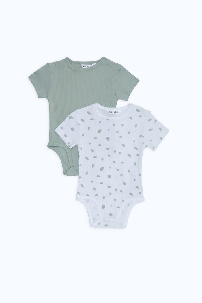 Redtag-Mint-Aop-2-Pc-Rib---Boy-Bodysuit-Category:Bodysuits,-Colour:Blue,-Deals:New-In,-Dept:New-Born,-Filter:Baby-(0-to-12-Mths),-H1:KWR,-H2:NBF,-H3:RMS,-H4:BSS,-NBF-Bodysuits,-New-In-NBF-APL,-Non-Sale,-S23C,-Season:S23C,-Section:Boys-(0-to-14Yrs)-Baby-0 to 12 Months