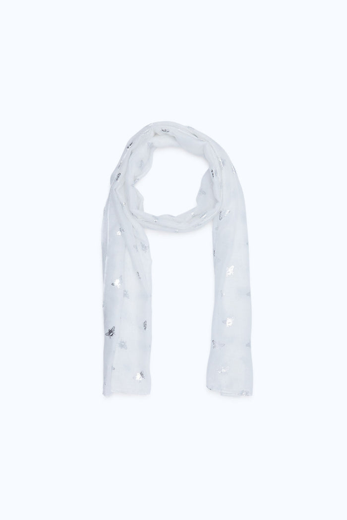 Redtag-White-Scarf-With-Silver-For-Print-Category:Scarves,-Colour:White,-Filter:Girls-Accessories,-GIR-Scarves,-New-In,-New-In-GIR-ACC,-Non-Sale,-S23B,-Section:Girls-(0-to-14Yrs)-Girls-