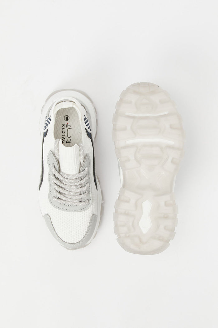 Redtag-Offwhite-Knittted-Trekker-BSR-Trainers,-Category:Shoes,-Colour:White,-Deals:New-In,-Filter:Boys-Footwear-(5-to-14-Yrs),-H1:FOO,-H2:BSR,-H3:TRN,-H4:CLT,-N/A,-New-In-BSR-FOO,-Non-Sale,-S23B,-Season:S23B,-Section:Boys-(0-to-14Yrs)-Senior-Boys-5 to 14 Years